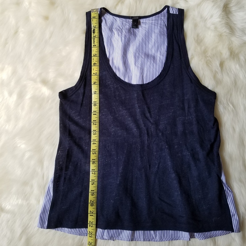 J. Crew Stripe Silk Back Linen Tank Blue Size XS - Picture 8 of 8
